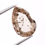 Luxury 3.56 Ct pear cut brown lab grown diamond loose stone with deep tone and sparkling faceting.