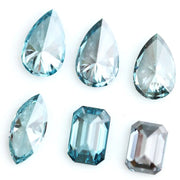 Fancy blue lab grown diamond mixed cut CVD loose diamonds including pear marquise and emerald cut for engagement ring and fine jewelry design