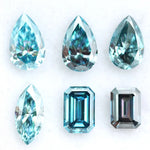 Fancy blue lab grown diamond mixed cut CVD loose diamonds including pear marquise and emerald cut for engagement ring and fine jewelry design