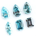 Fancy blue lab grown diamond mixed cut CVD loose diamonds including pear marquise and emerald cut for engagement ring and fine jewelry design