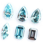 Fancy blue lab grown diamond mixed cut CVD loose diamonds including pear marquise and emerald cut for engagement ring and fine jewelry design