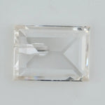 Emerald cut lab grown diamond with step facets, high clarity, transparent stone with visible internal inclusion, ethical IGI certified loose diamond for jewelry setting