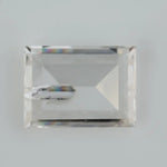 Emerald cut lab grown diamond with step facets, high clarity, transparent stone with visible internal inclusion, ethical IGI certified loose diamond for jewelry setting