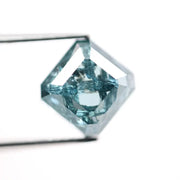 2.90 Ct fancy blue emerald lab grown diamond loose stone with soft blue color and clean rectangular step-cut facets for elegant custom jewelry design.