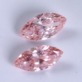 0.66 Carat Lab Grown Diamond Intense Pink Marquies Cut Lab Diamond