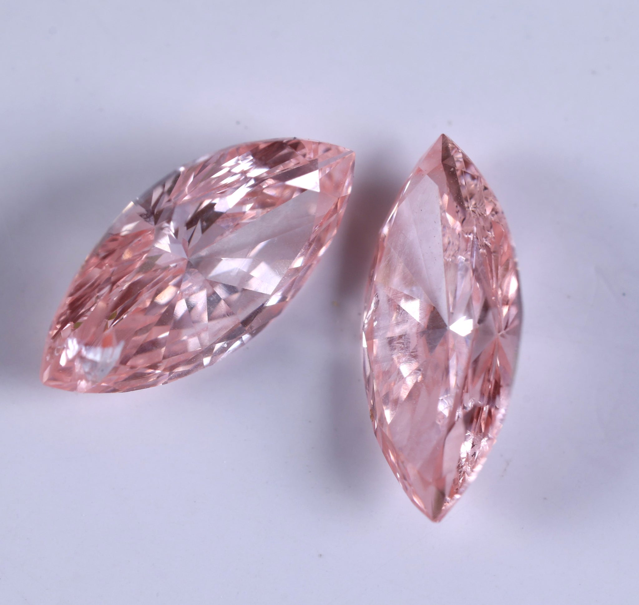 0.66 Carat Lab Grown Diamond Intense Pink Marquies Cut Lab Diamond
