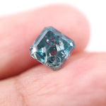 2.90 Ct fancy blue emerald lab grown diamond loose stone with soft blue color and clean rectangular step-cut facets for elegant custom jewelry design.