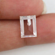 Emerald cut lab grown diamond with step facets, high clarity, transparent stone with visible internal inclusion, ethical IGI certified loose diamond for jewelry setting