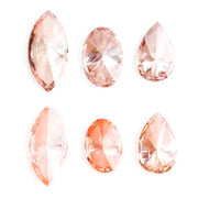 Fancy pink peach lab grown diamond mixed shapes marquise pear oval loose CVD diamond for custom jewelry making and engagement rings