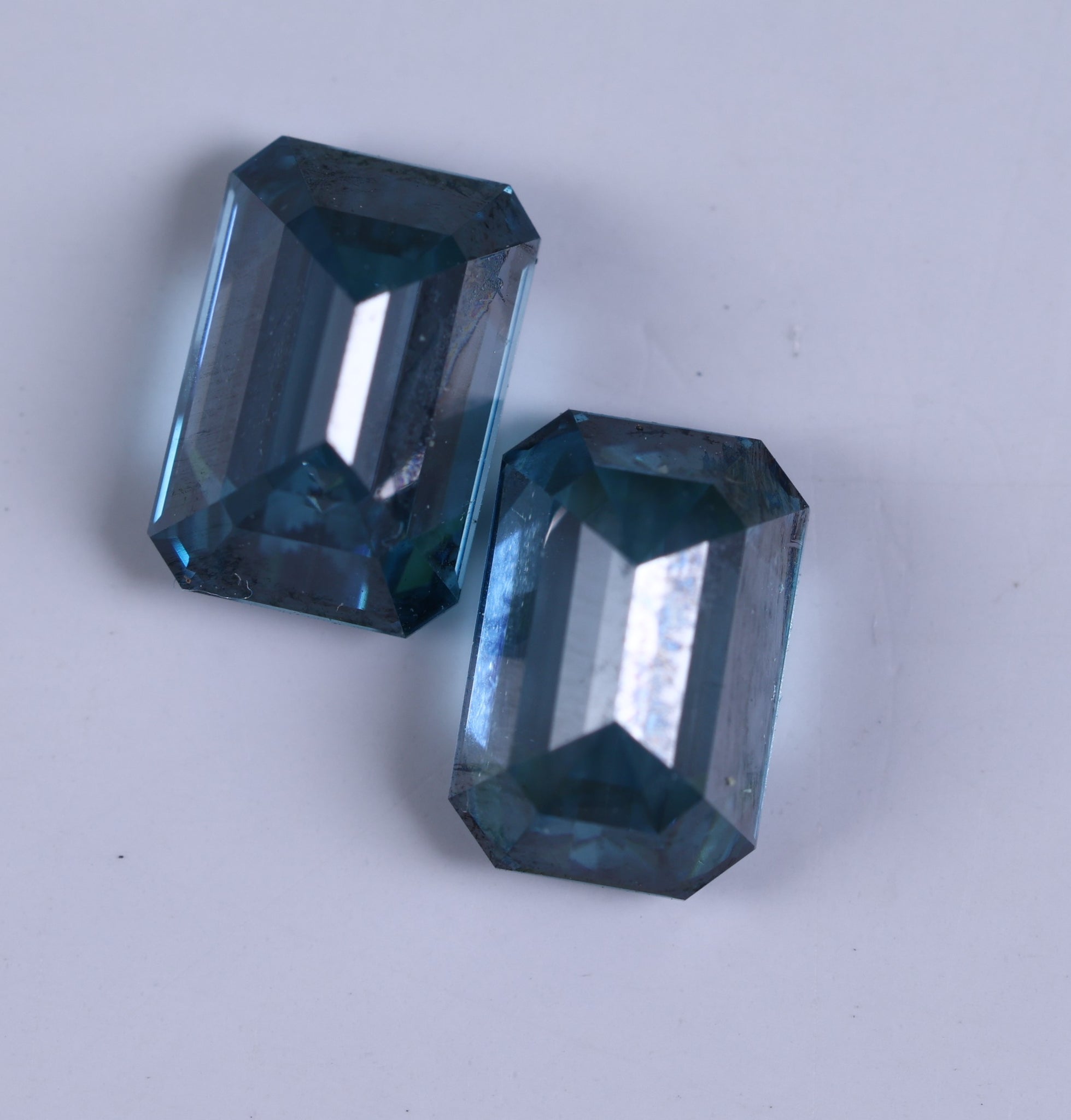 0.38 Carat Lab Grown Diamond Vivid Blue Emerald Cut Lab Diamond