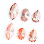 Fancy pink peach lab grown diamond mixed shapes marquise pear oval loose CVD diamond for custom jewelry making and engagement rings