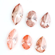 Fancy pink peach lab grown diamond mixed shapes marquise pear oval loose CVD diamond for custom jewelry making and engagement rings