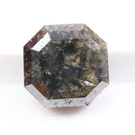 1.86 carat natural Asscher cut black diamond loose stone with deep dark color and step cut facets for custom jewelry