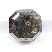 1.86 carat natural Asscher cut black diamond loose stone with deep dark color and step cut facets for custom jewelry