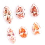 Fancy pink peach lab grown diamond mixed shapes marquise pear oval loose CVD diamond for custom jewelry making and engagement rings