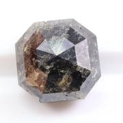 1.86 carat natural Asscher cut black diamond loose stone with deep dark color and step cut facets for custom jewelry