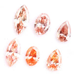 Fancy pink peach lab grown diamond mixed shapes marquise pear oval loose CVD diamond for custom jewelry making and engagement rings