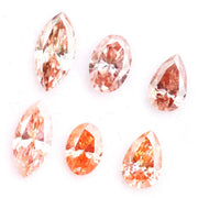 Fancy pink peach lab grown diamond mixed shapes marquise pear oval loose CVD diamond for custom jewelry making and engagement rings