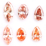 Fancy pink peach lab grown diamond mixed shapes marquise pear oval loose CVD diamond for custom jewelry making and engagement rings