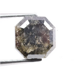 1.86 carat natural Asscher cut black diamond loose stone with deep dark color and step cut facets for custom jewelry