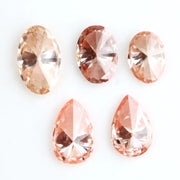 Fancy pink champagne lab grown diamond in oval and pear cuts, CVD loose diamond for solitaire ring setting and luxury jewelry making