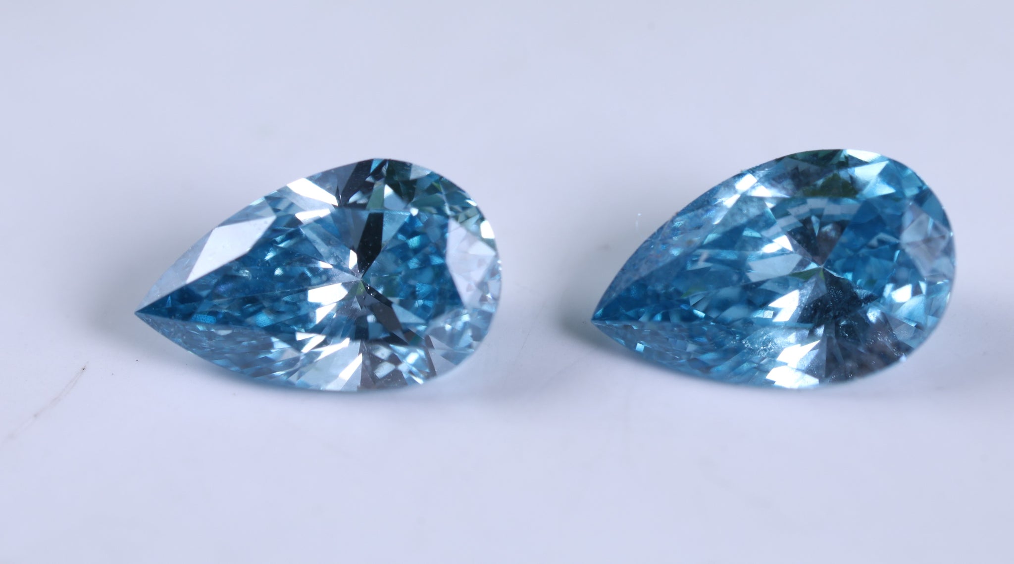 0.76 Carat Lab Grown Diamond Vivid Blue Pear Shape Lab Diamond