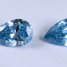 0.76 Carat Lab Grown Diamond Vivid Blue Pear Shape Lab Diamond