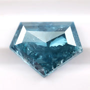 2.53 Ct fancy blue pentagon cut lab created diamond loose stone with vivid blue color, five-sided geometric shape, and brilliant faceting for modern custom jewelry setting.