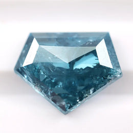 2.53 Ct fancy blue pentagon cut lab created diamond loose stone with vivid blue color, five-sided geometric shape, and brilliant faceting for modern custom jewelry setting.