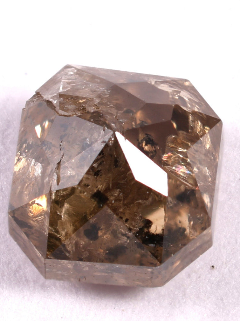 0.435 CT Asscher Cut Brown Earth Mined Fancy Natural Diamond