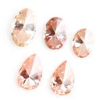 Fancy pink champagne lab grown diamond in oval and pear cuts, CVD loose diamond for solitaire ring setting and luxury jewelry making