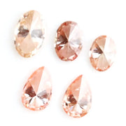 Fancy pink champagne lab grown diamond in oval and pear cuts, CVD loose diamond for solitaire ring setting and luxury jewelry making