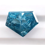 2.53 Ct fancy blue pentagon cut lab created diamond loose stone with vivid blue color, five-sided geometric shape, and brilliant faceting for modern custom jewelry setting.