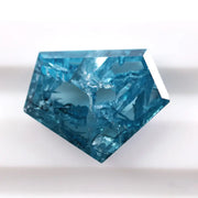 2.53 Ct fancy blue pentagon cut lab created diamond loose stone with vivid blue color, five-sided geometric shape, and brilliant faceting for modern custom jewelry setting.