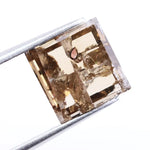 2.99 Ct brown square cut lab grown diamond loose stone with strong symmetry and rich warm color.