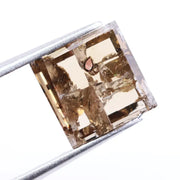2.99 Ct brown square cut lab grown diamond loose stone with strong symmetry and rich warm color.