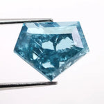 2.53 Ct fancy blue pentagon cut lab created diamond loose stone with vivid blue color, five-sided geometric shape, and brilliant faceting for modern custom jewelry setting.