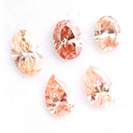 Fancy pink champagne lab grown diamond in oval and pear cuts, CVD loose diamond for solitaire ring setting and luxury jewelry making
