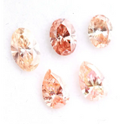 Fancy pink champagne lab grown diamond in oval and pear cuts, CVD loose diamond for solitaire ring setting and luxury jewelry making