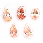 Fancy pink champagne lab grown diamond in oval and pear cuts, CVD loose diamond for solitaire ring setting and luxury jewelry making