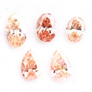Fancy pink champagne lab grown diamond in oval and pear cuts, CVD loose diamond for solitaire ring setting and luxury jewelry making