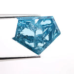 2.53 Ct fancy blue pentagon cut lab created diamond loose stone with vivid blue color, five-sided geometric shape, and brilliant faceting for modern custom jewelry setting.