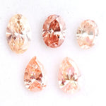 Fancy pink champagne lab grown diamond in oval and pear cuts, CVD loose diamond for solitaire ring setting and luxury jewelry making