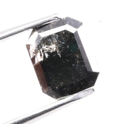 1.07 carat natural emerald cut black diamond loose stone for custom engagement ring or fine jewelry setting