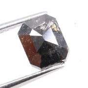 1.07 carat natural emerald cut black diamond loose stone for custom engagement ring or fine jewelry setting