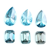 Pear and emerald cut fancy blue lab grown diamonds, ethical loose lab created diamonds for jewelry making and custom engagement rings
