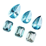 Pear and emerald cut fancy blue lab grown diamonds, ethical loose lab created diamonds for jewelry making and custom engagement rings