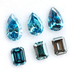 Pear and emerald cut fancy blue lab grown diamonds, ethical loose lab created diamonds for jewelry making and custom engagement rings