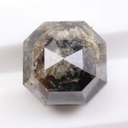 2.83 carat natural Asscher cut gray black diamond loose fancy color stone for custom ring setting