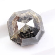 2.83 carat natural Asscher cut gray black diamond loose fancy color stone for custom ring setting